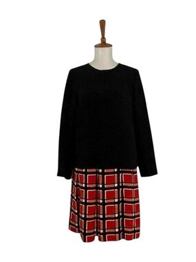Marc Jacobs Toto Plaid Dress XS‎ Long Sleeve Crew Neck Tartan Indie Preppy Chic